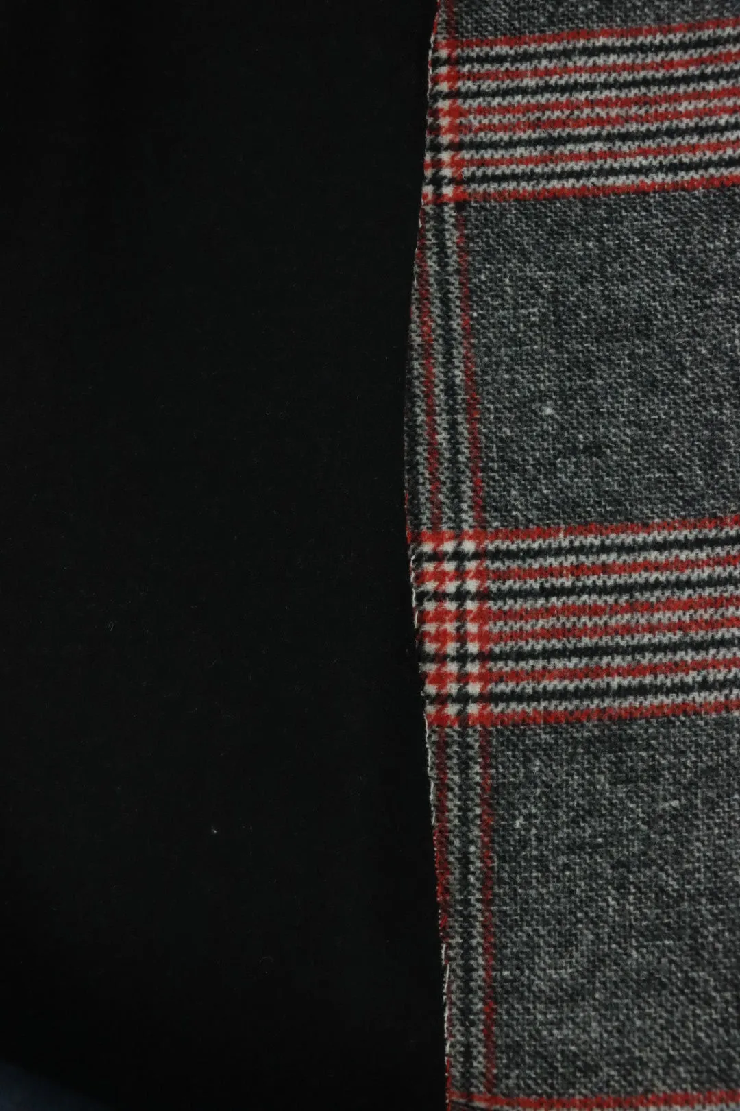 Black/White/Red Plaid Melton Double Weave Wool | By The Half Yard