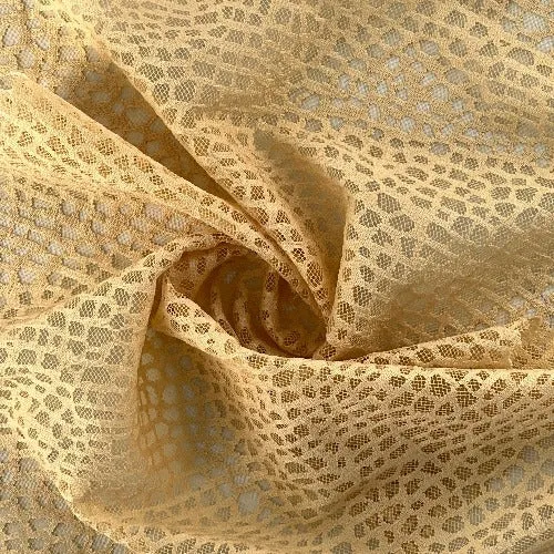 Champagne | Alligator Lace Power Mesh Eco Friendly-Recycled - SKU 7151A #S161