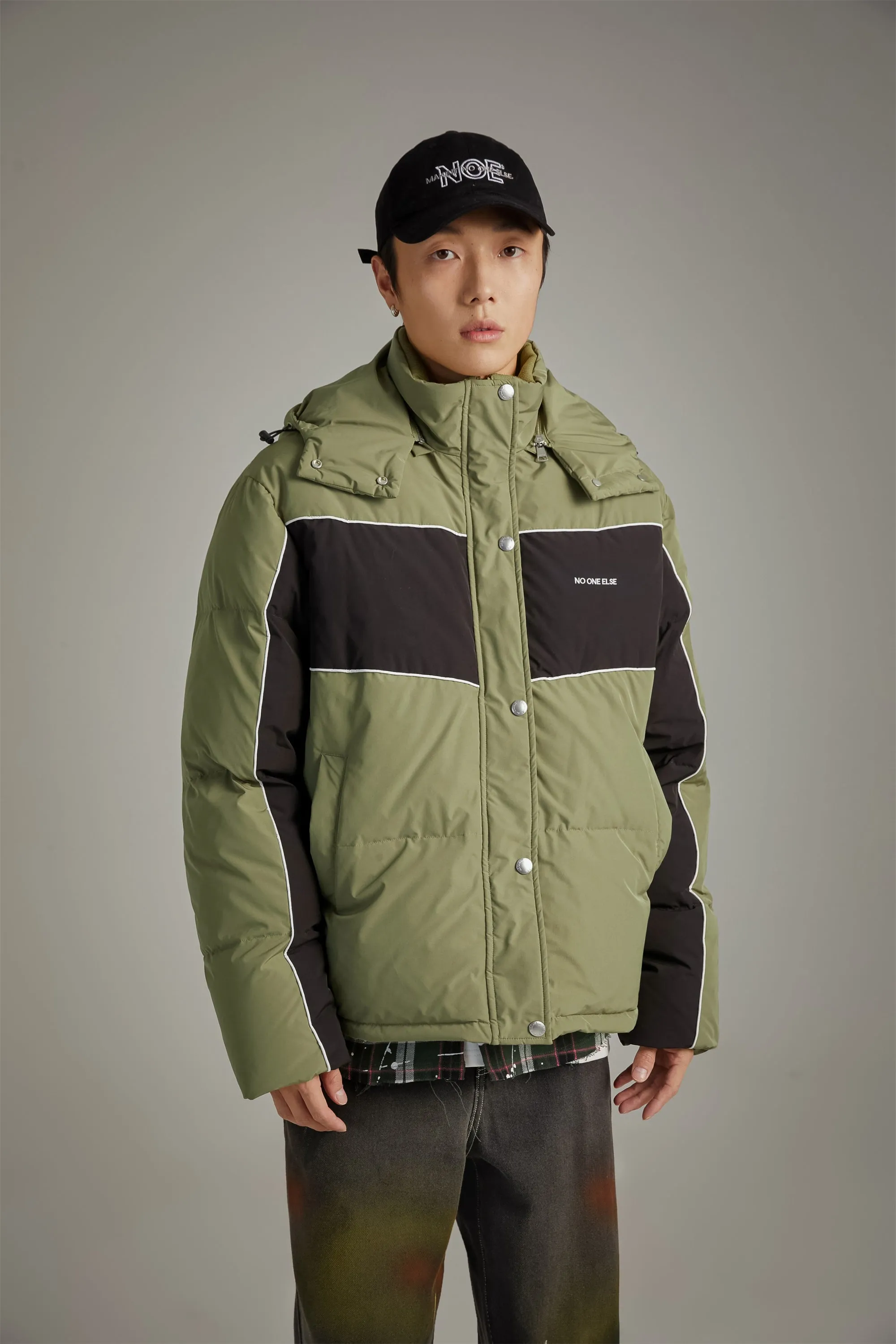 Color Combination Oversized Padded Jacket