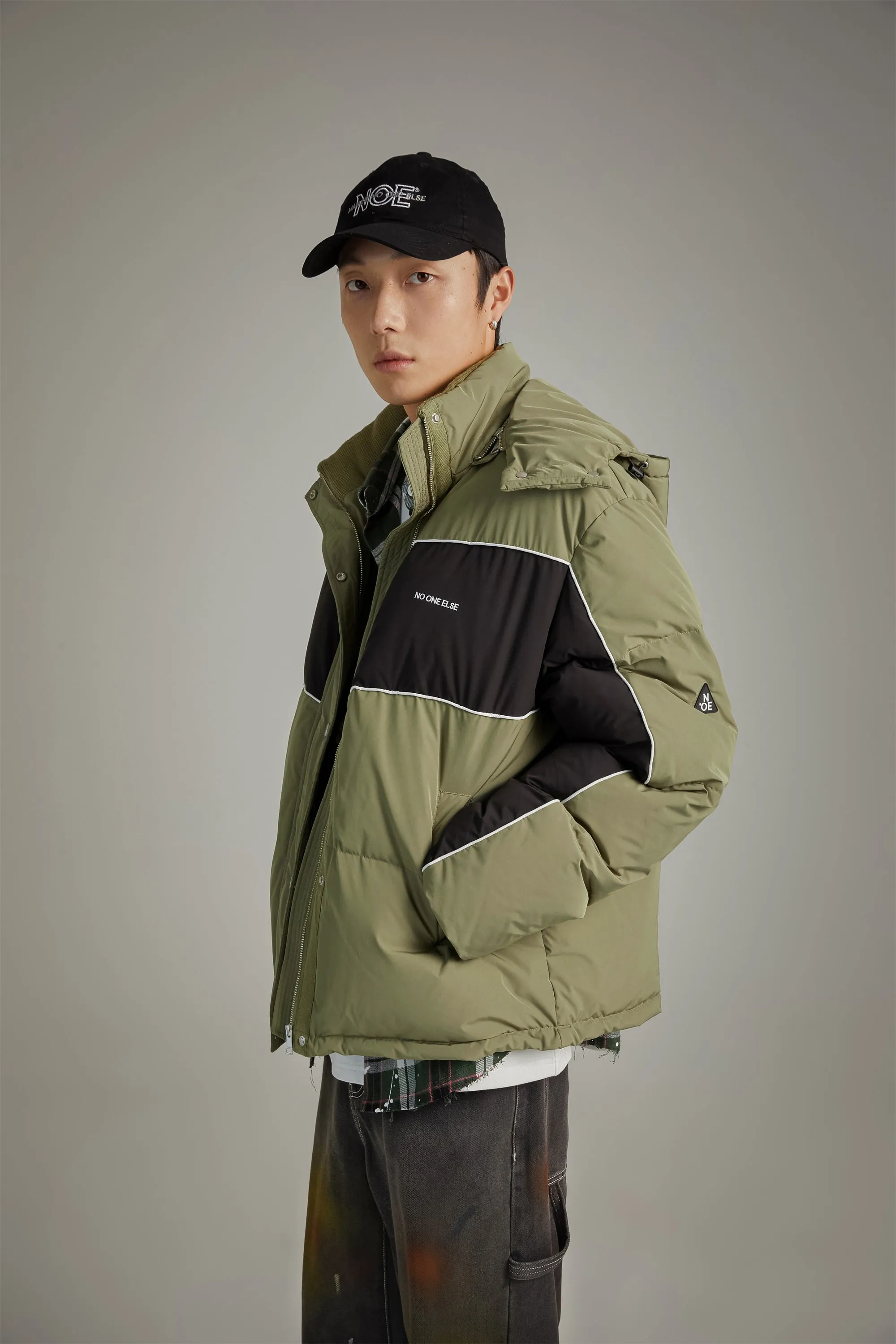 Color Combination Oversized Padded Jacket