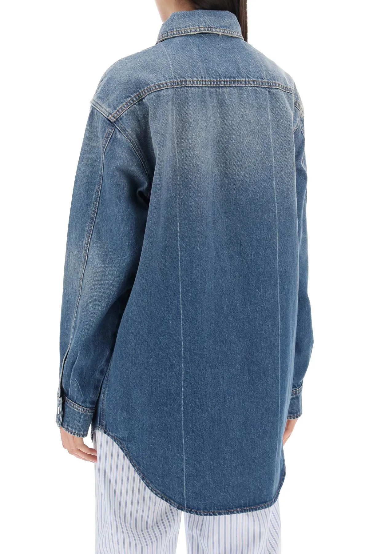 denim overshirt made of recycled cotton blend