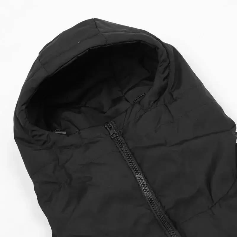 High Collar Padded Skeleton Hooded Jacket