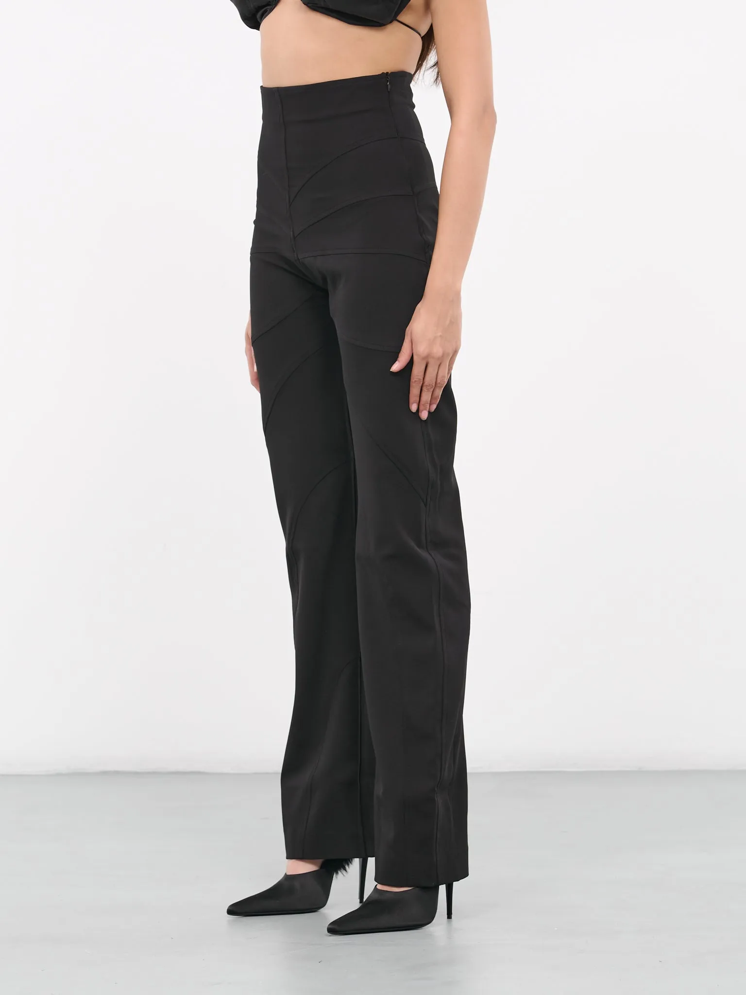 High-waisted Tailored Trousers (P005-BLACK)