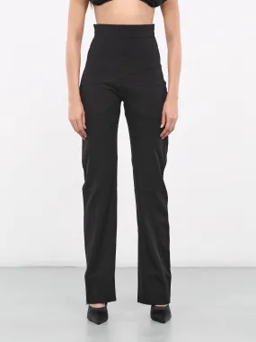 High-waisted Tailored Trousers (P005-BLACK)