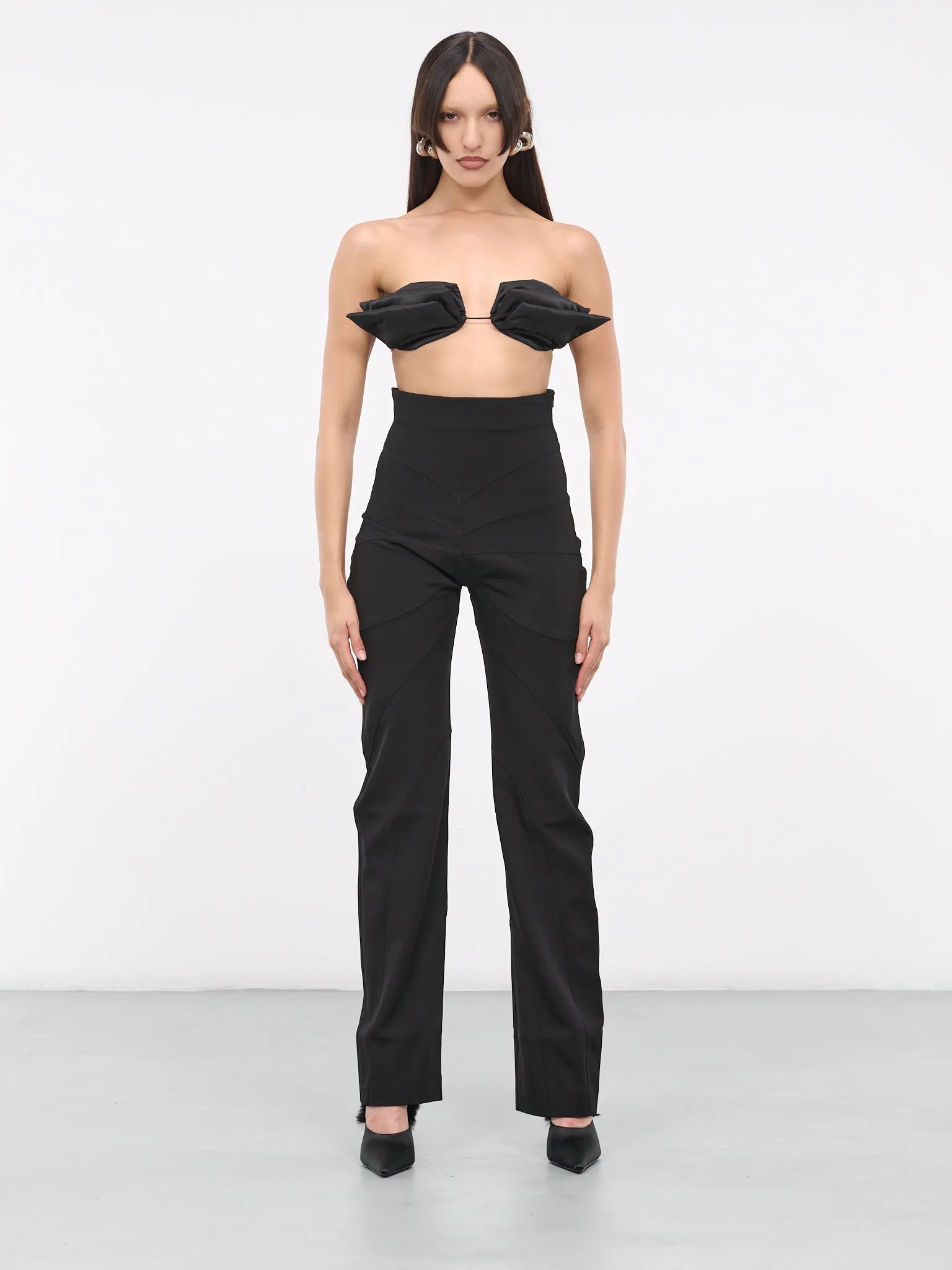 High-waisted Tailored Trousers (P005-BLACK)