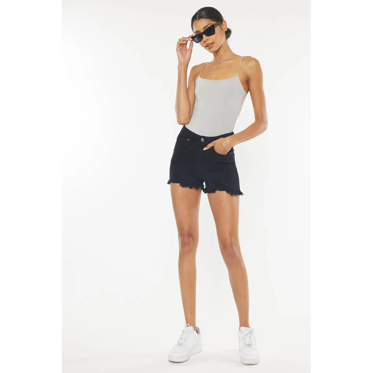 KanCan Black Distresseed Denim Shorts