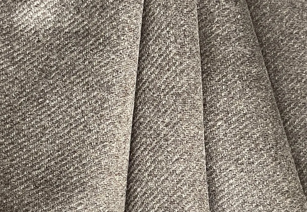 Loro Piana Heathered Smoke & Tan Wool Twill (Made in Italy)