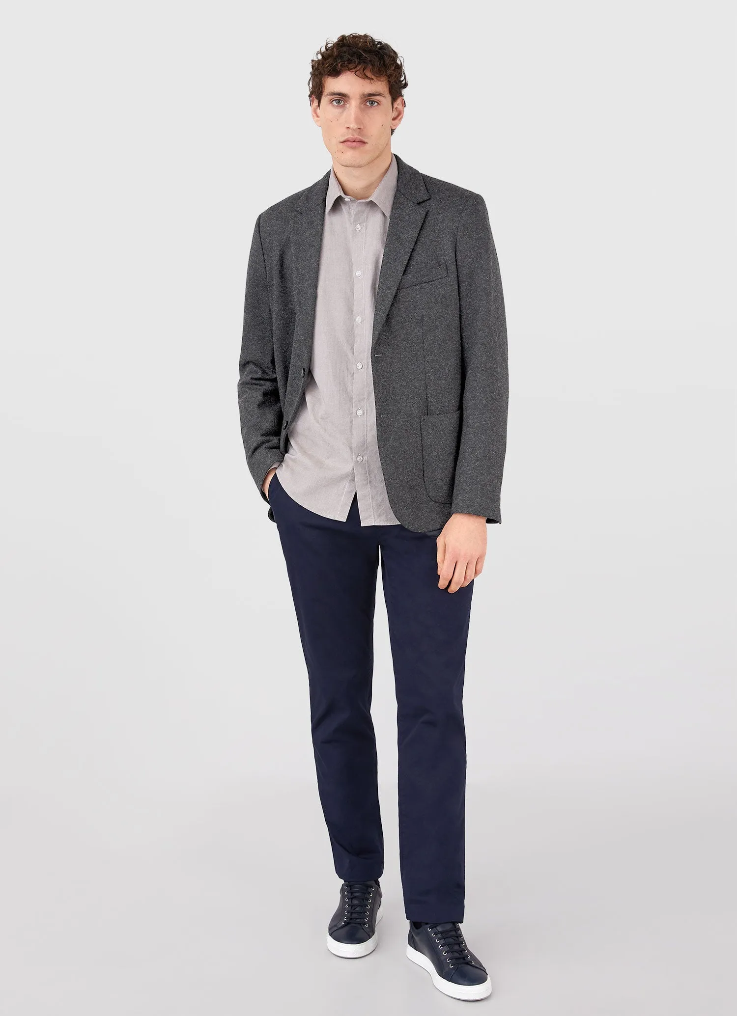 Men's Wool Blazer in Charcoal Melange