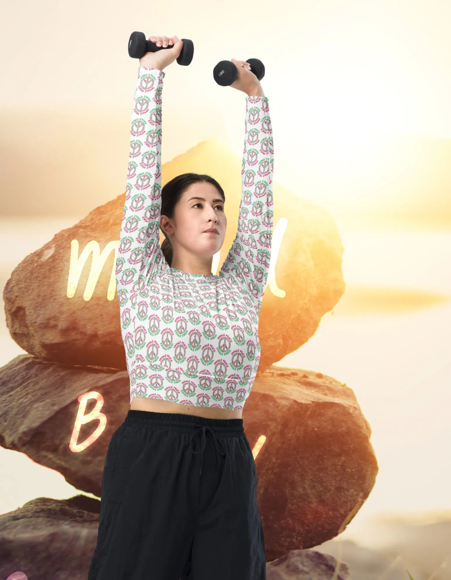 Mindful, Recycled long-sleeve crop top