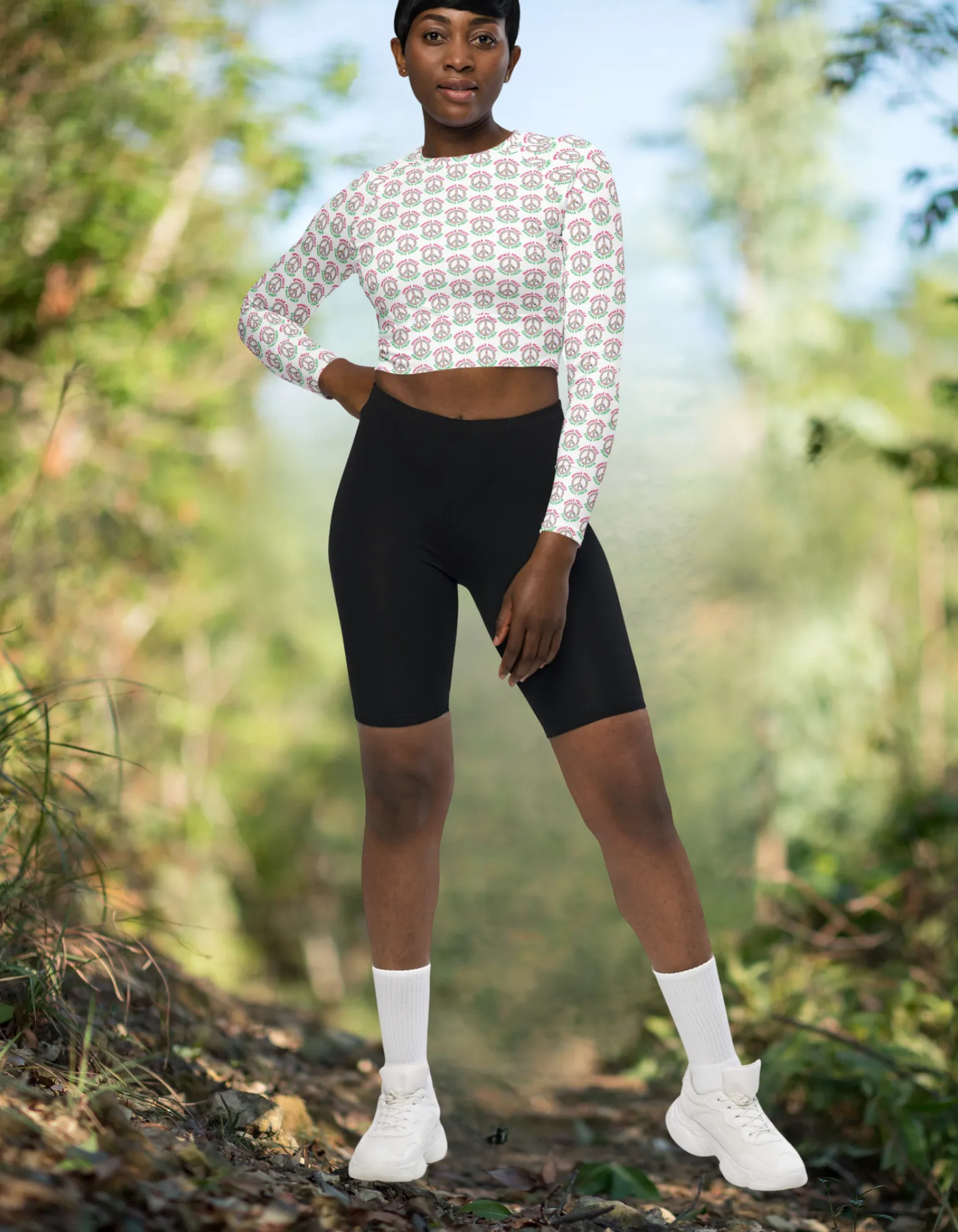 Mindful, Recycled long-sleeve crop top