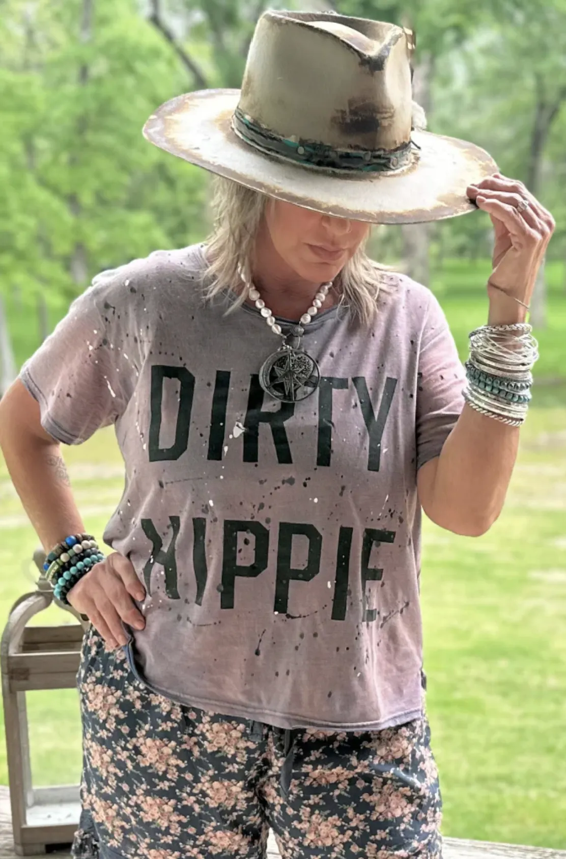 Moon Dance Tee Line- Dirty Hippie - Vintage Navy