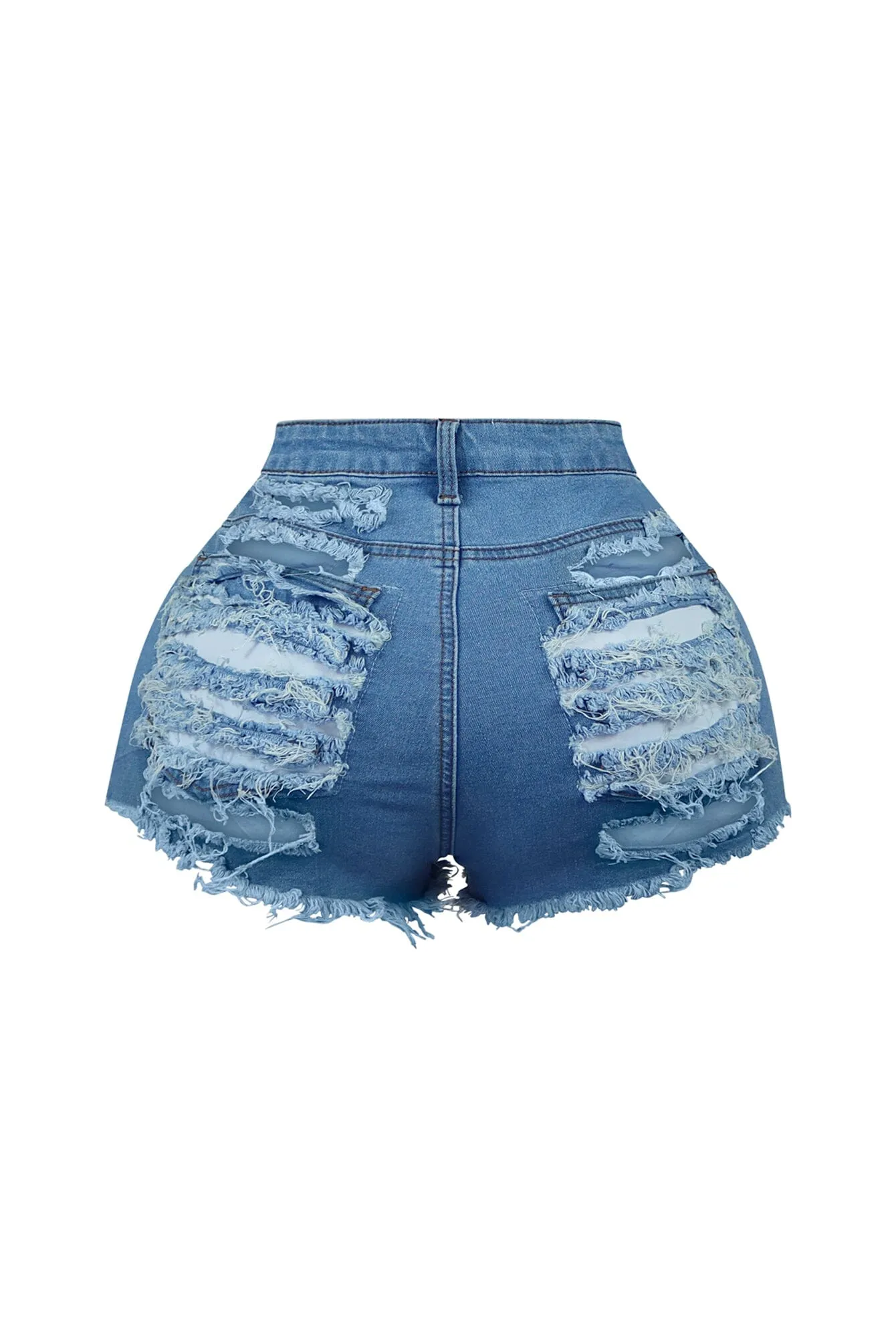 Odelia Distressed Rhinestone Denim Shorts