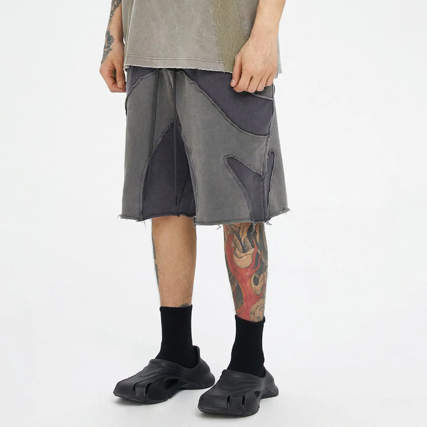 Patchwork Sweat Shorts