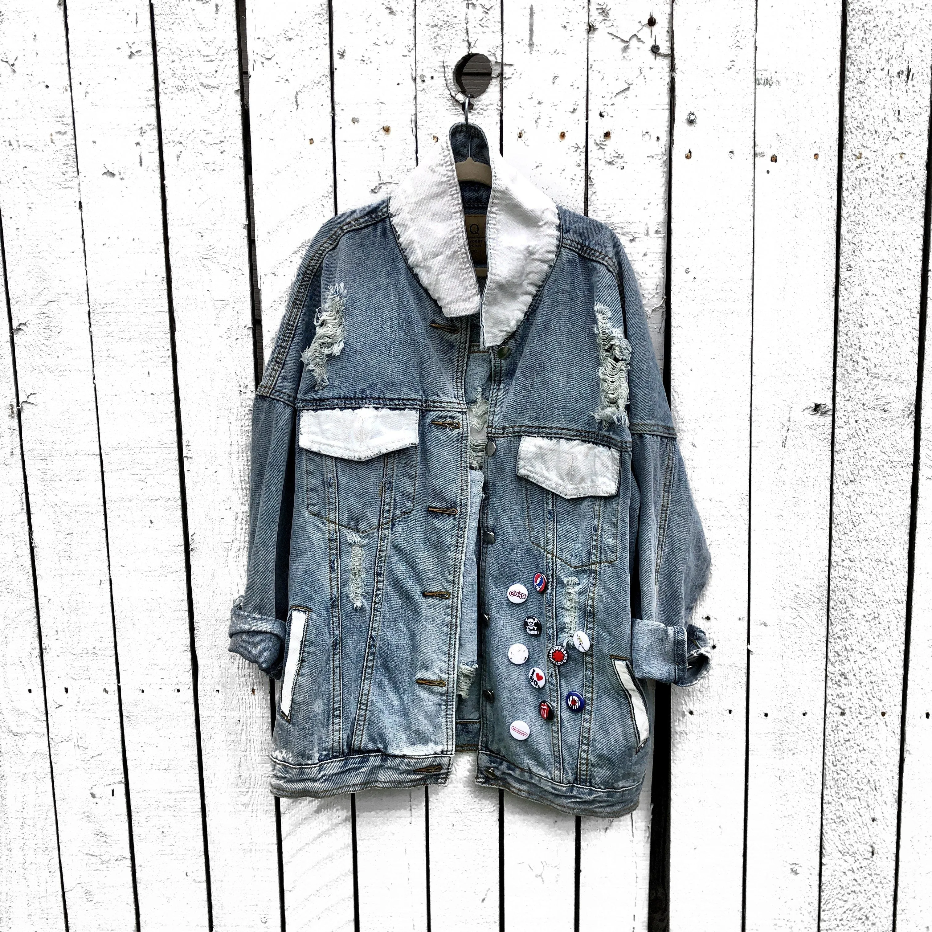 'PEACE FLAG PART 2' DENIM JACKET