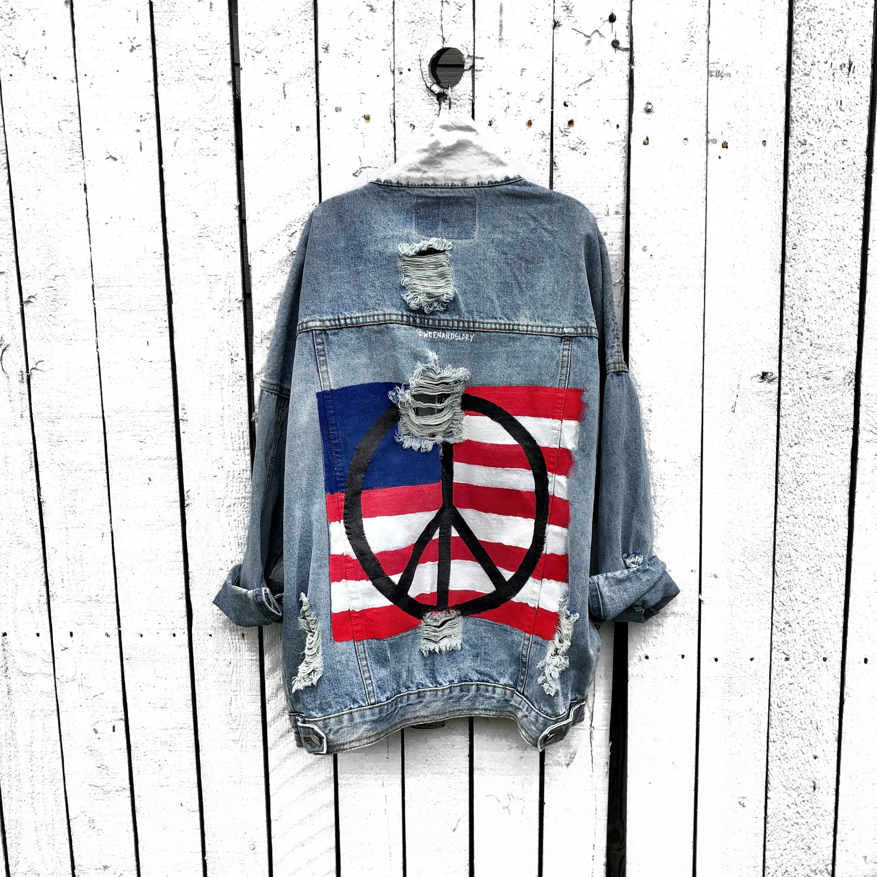 'PEACE FLAG PART 2' DENIM JACKET