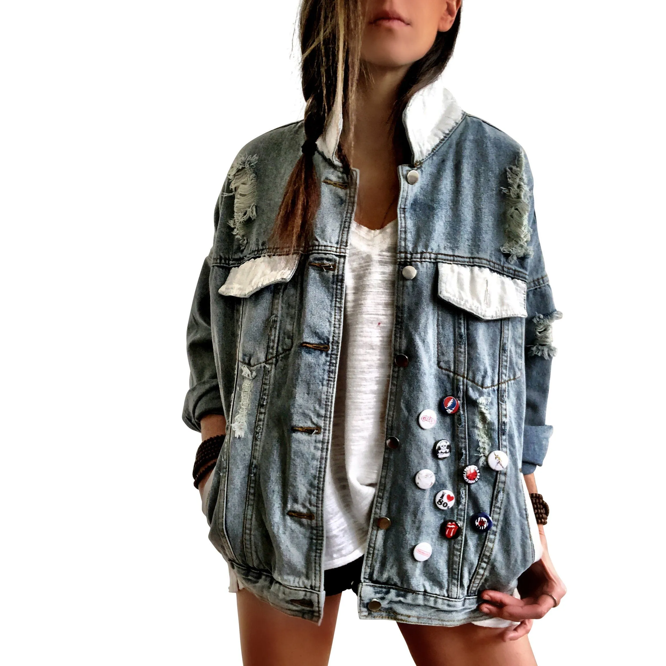 'PEACE FLAG PART 2' DENIM JACKET