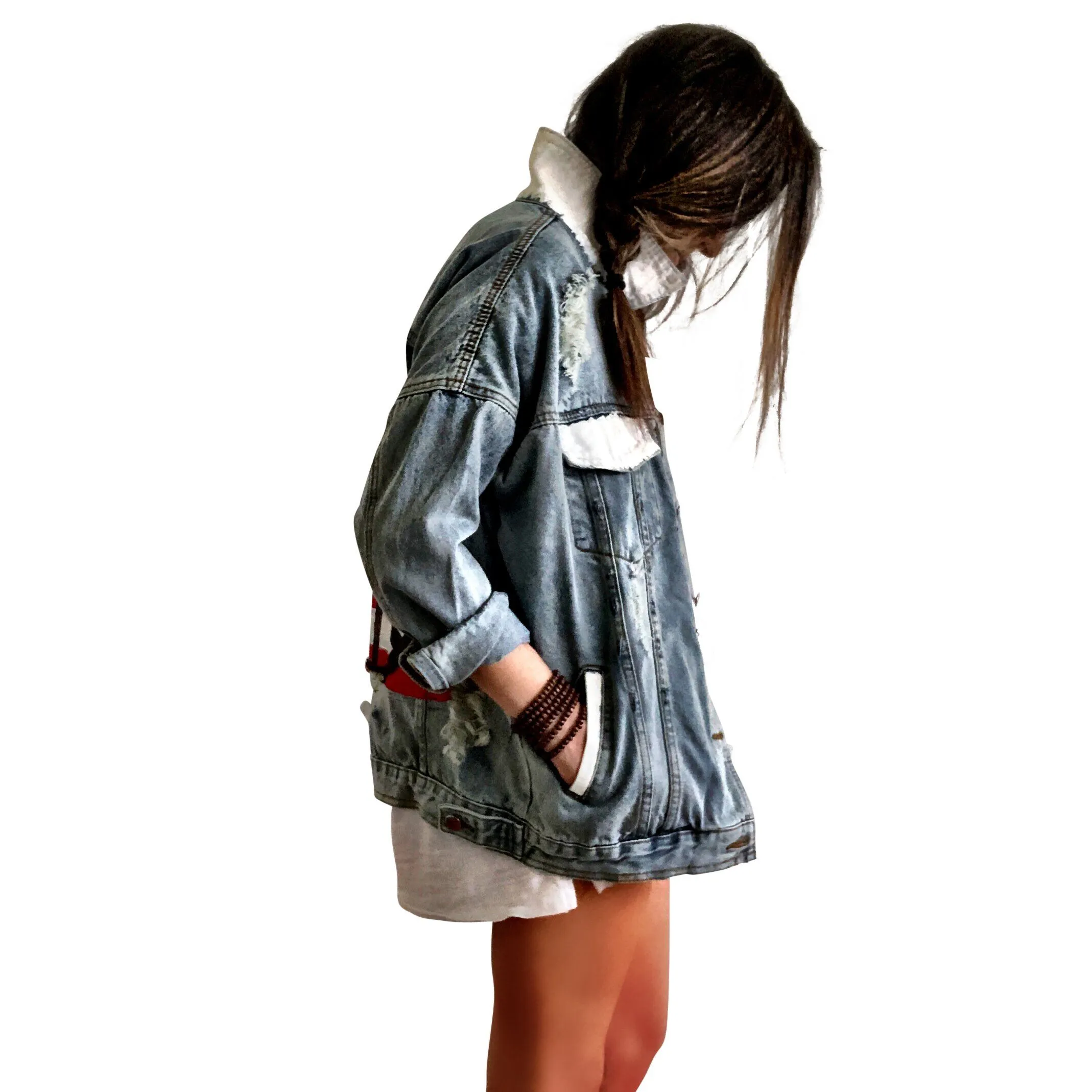 'PEACE FLAG PART 2' DENIM JACKET