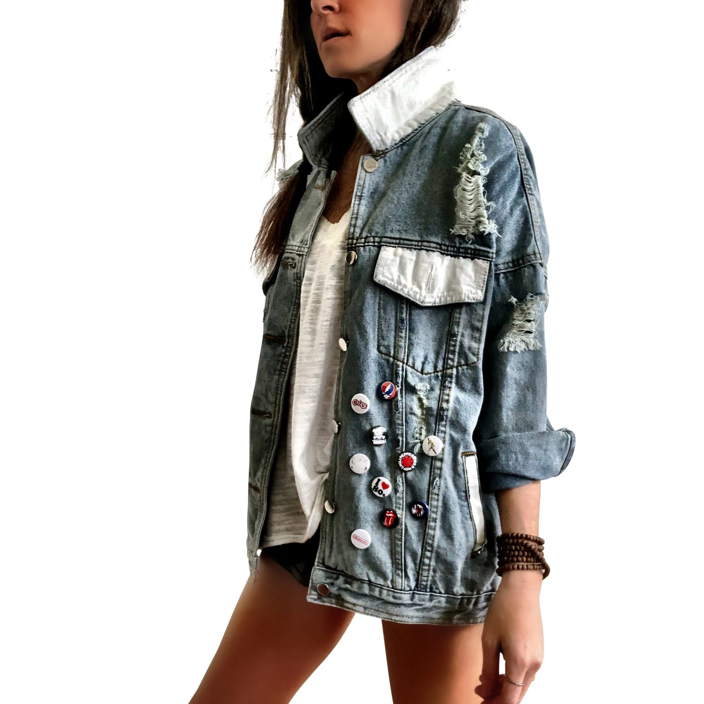 'PEACE FLAG PART 2' DENIM JACKET