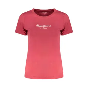 Pepe Jeans Red Cotton Tops & T-Shirt