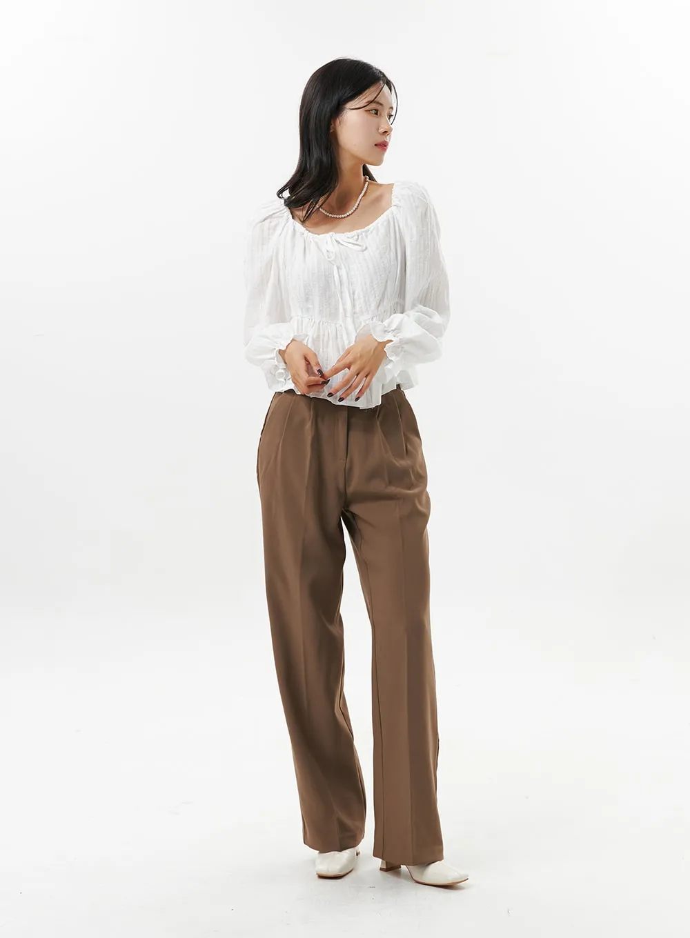 Pintuck Tailored Pants OO312