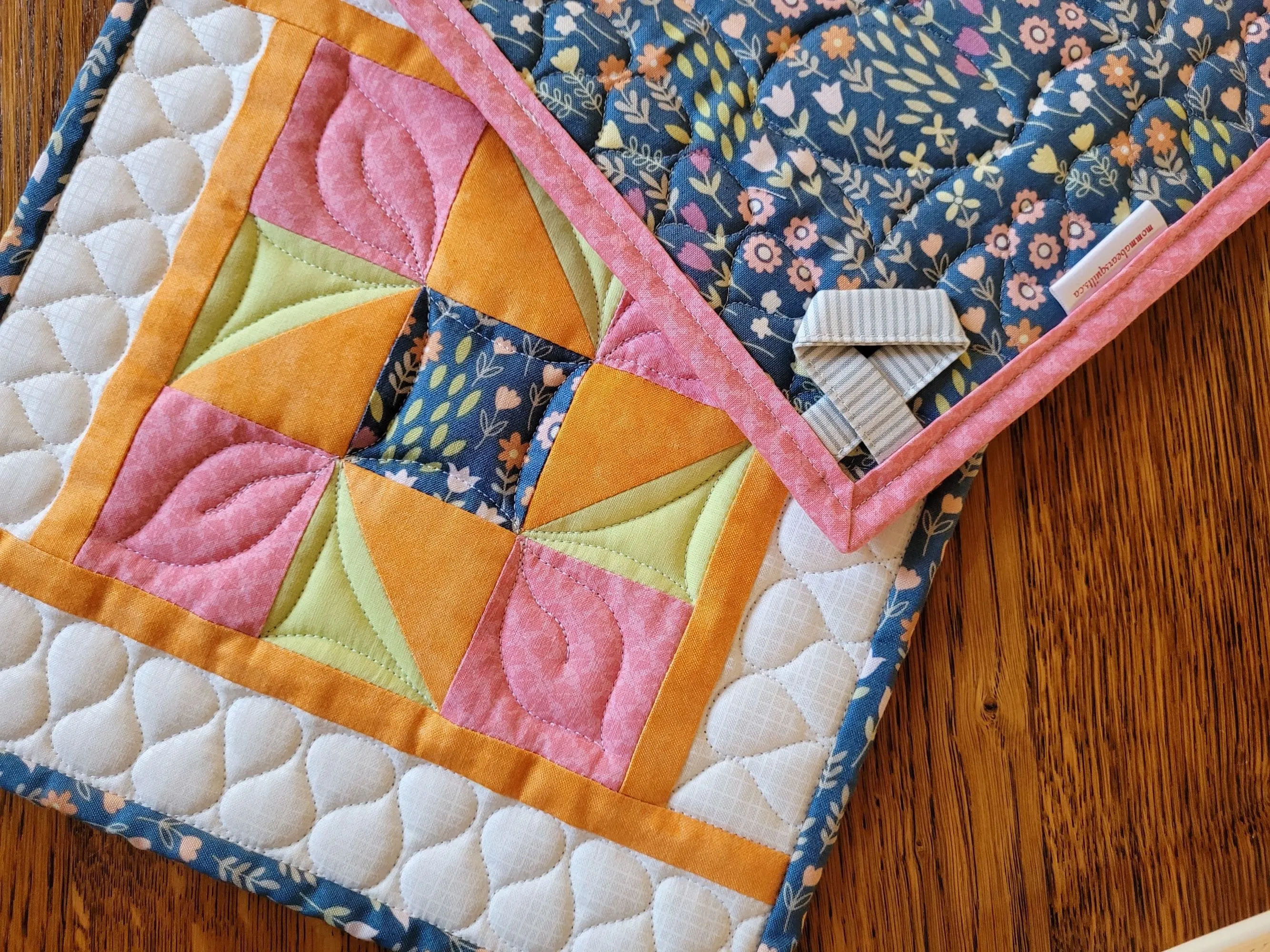 Quilted Hot Mats | Patchwork Potholders | Kitchen Gift