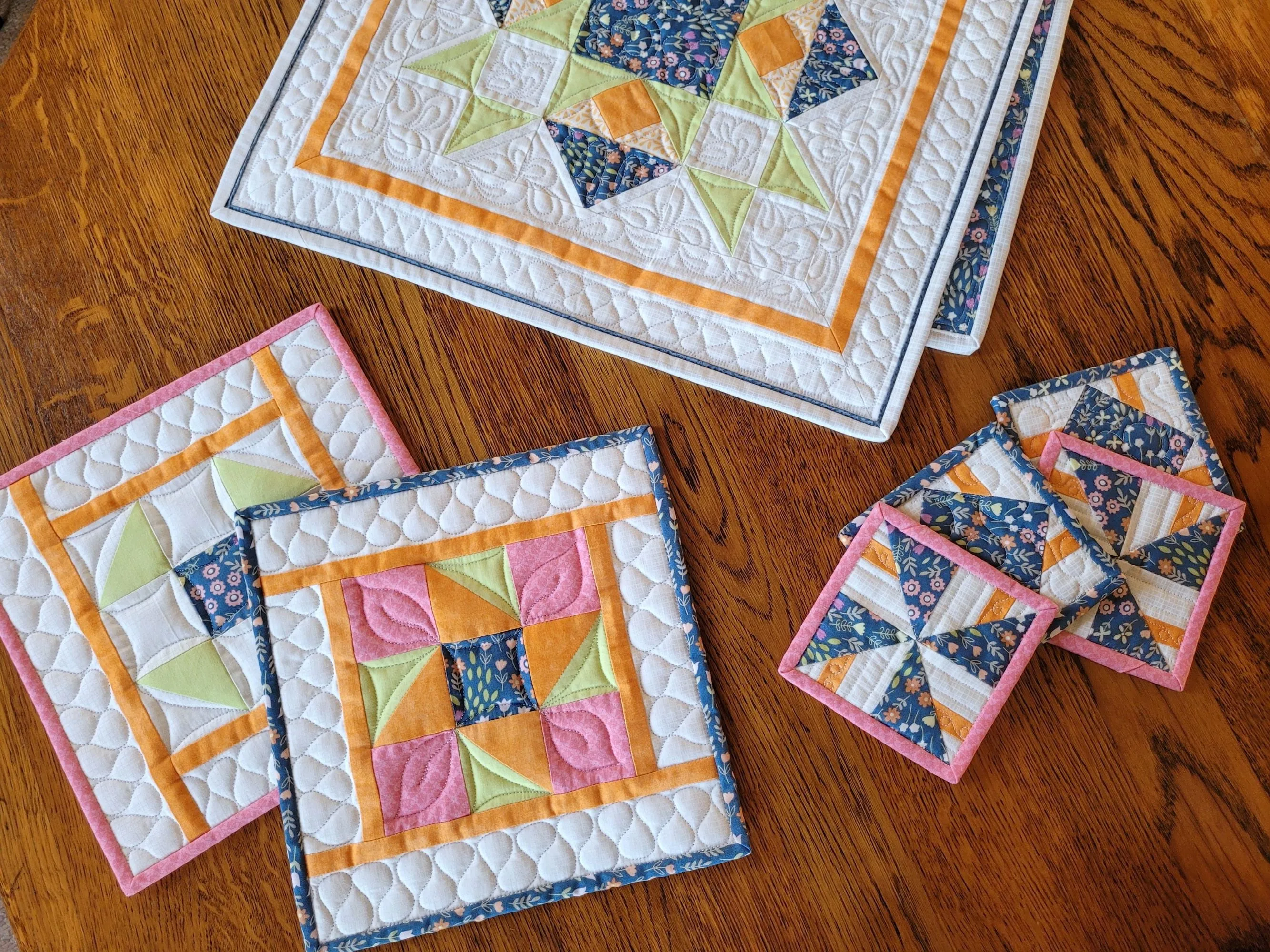 Quilted Hot Mats | Patchwork Potholders | Kitchen Gift