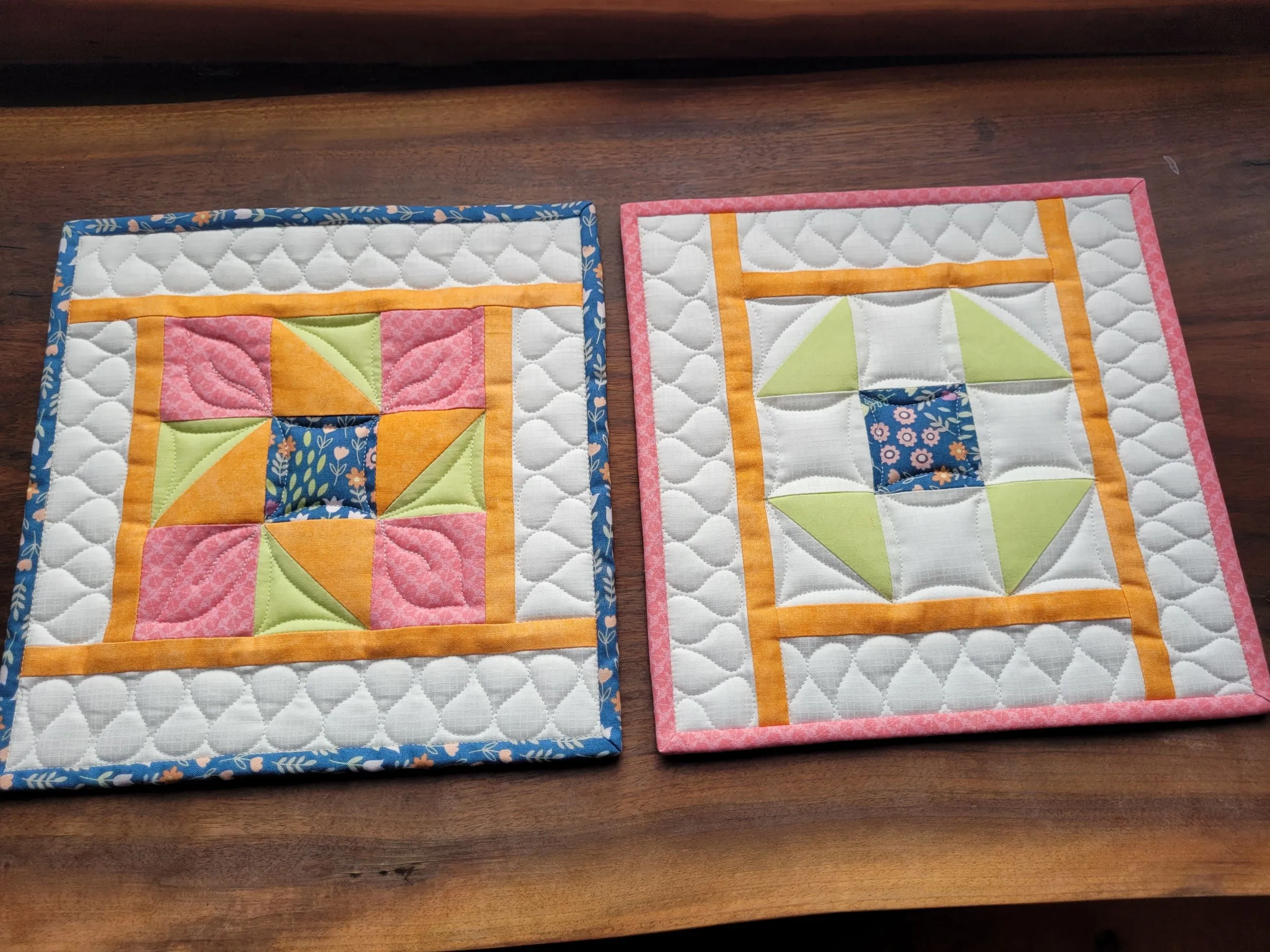 Quilted Hot Mats | Patchwork Potholders | Kitchen Gift