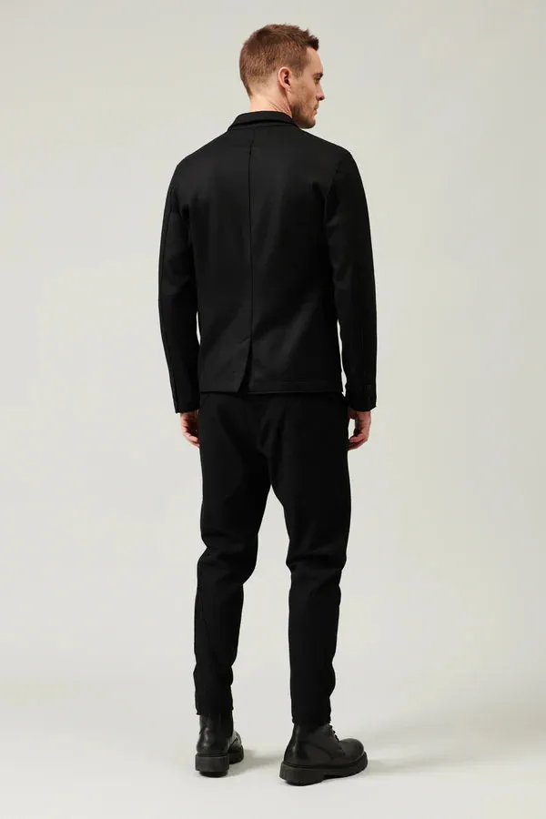 Raw cut boiled wool regular fit jacket - Black