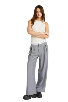 Reverse Waist Band Tailored Pants