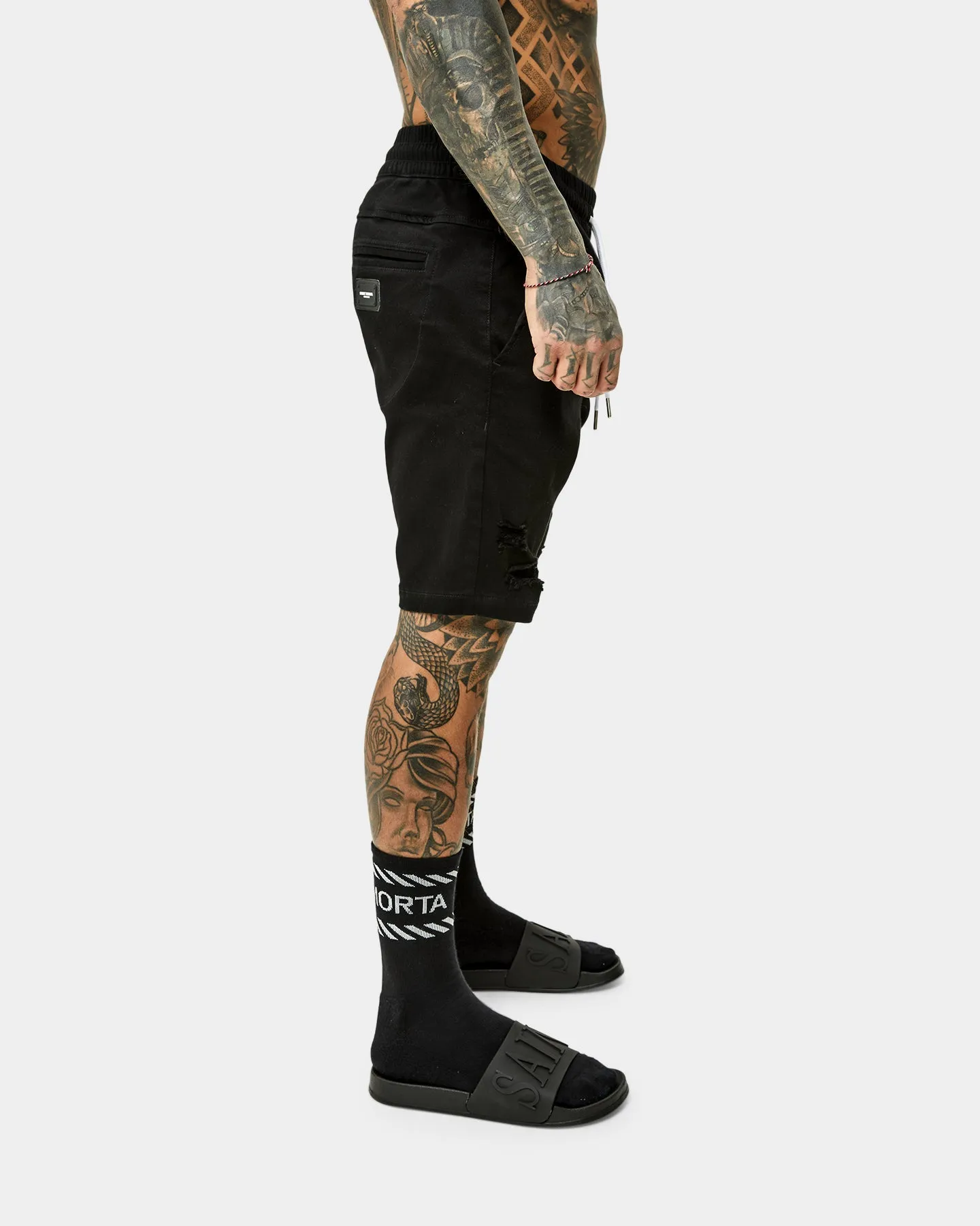 Saint Morta Annex Denim Shorts Black