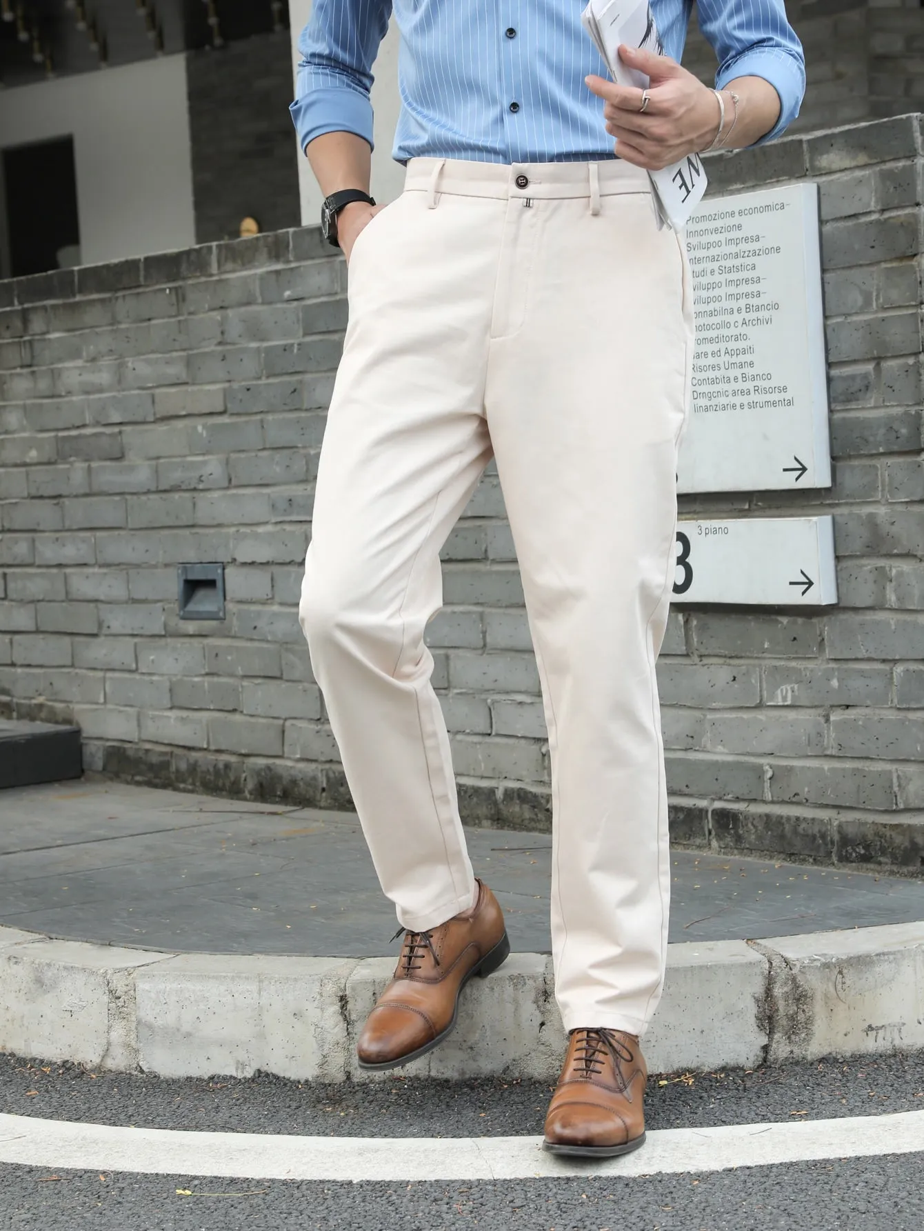 Slant Pocket Tailored Trousers