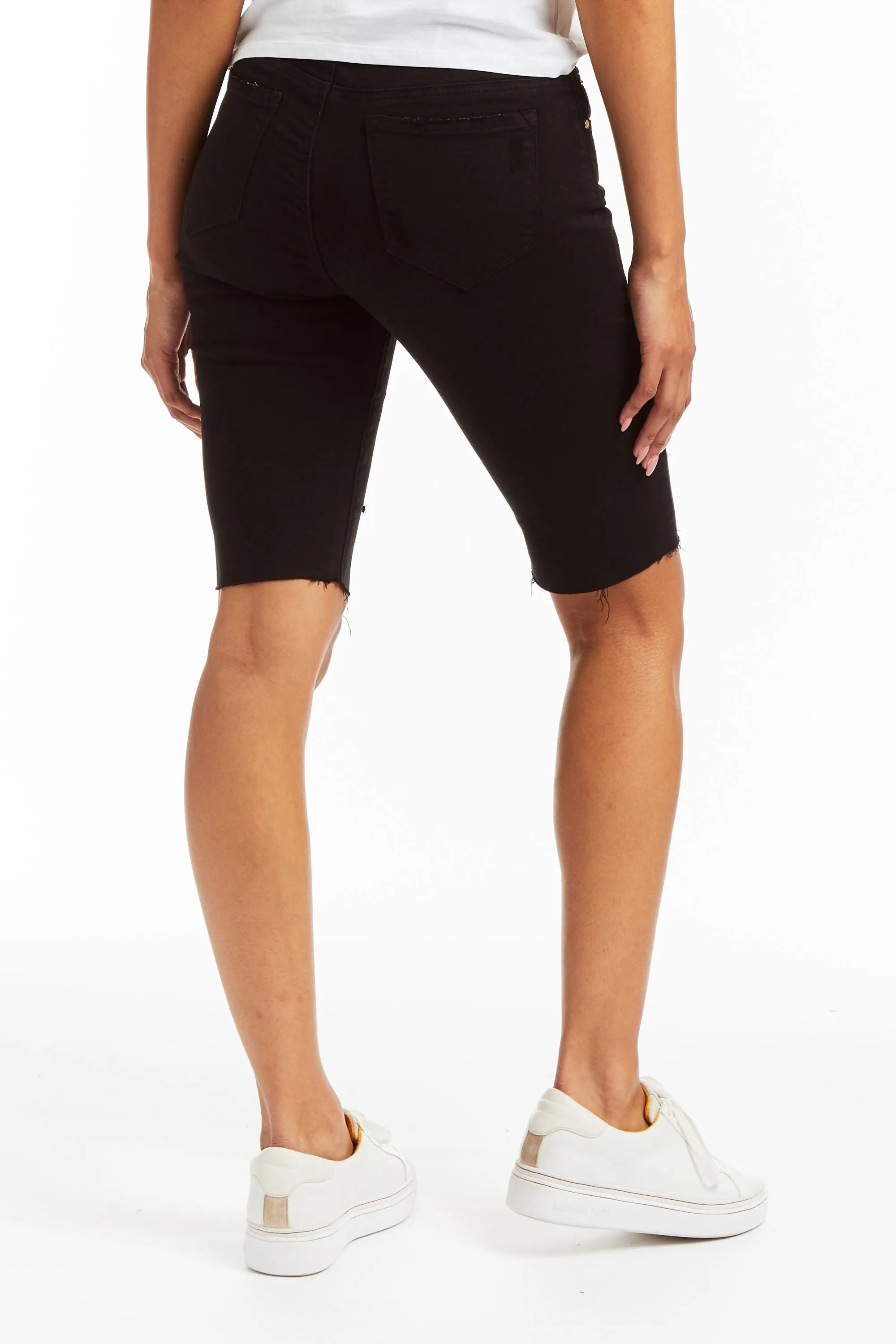 Slim Bermuda Short With Destruction