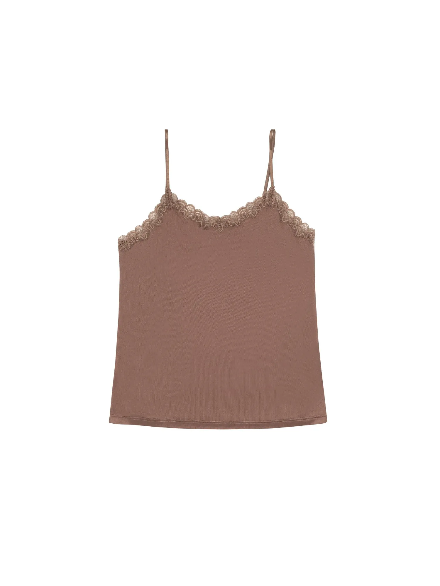 Soft Silk Lace Camisole - Toffee