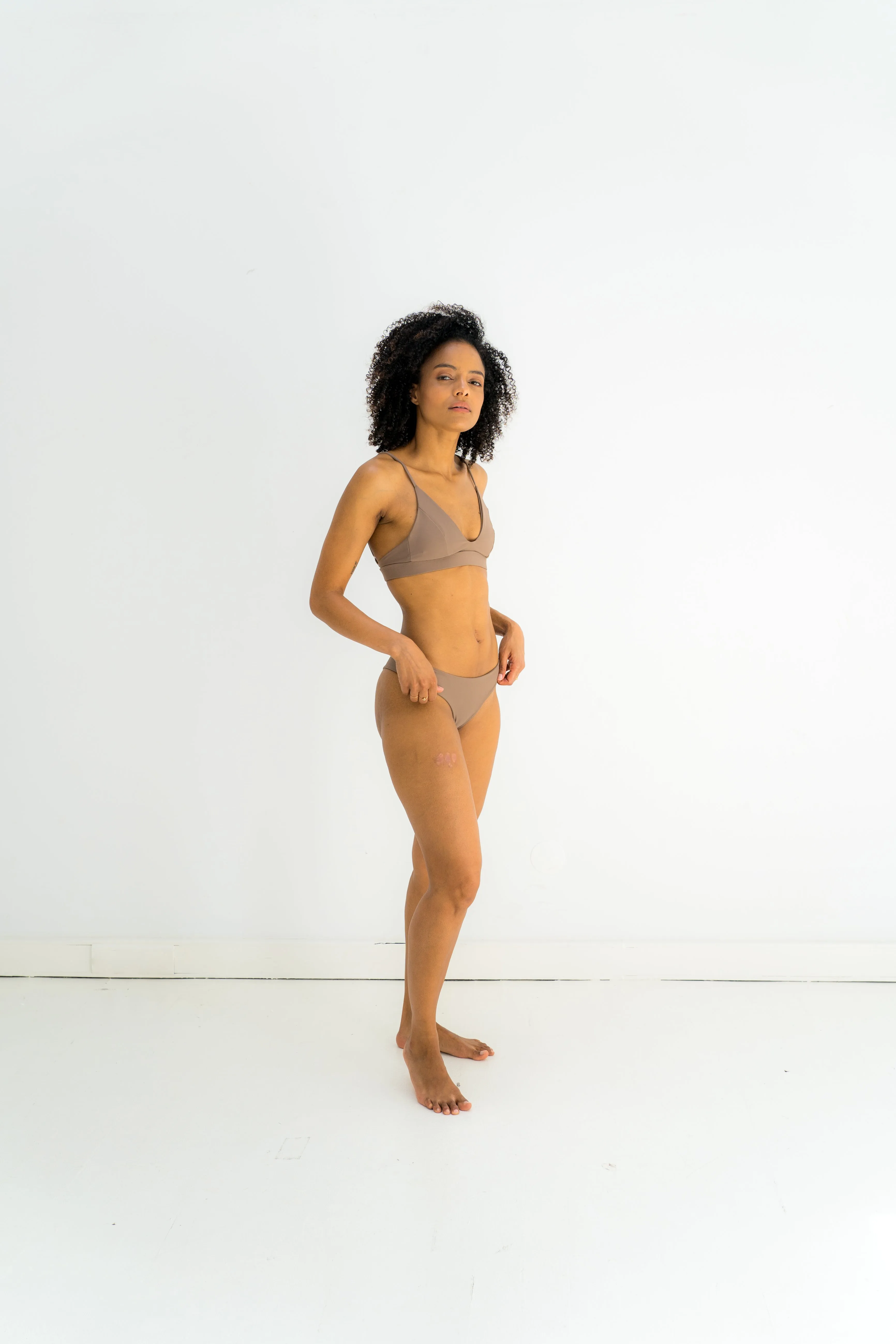 sustainable swimwear top ollie timeless brown