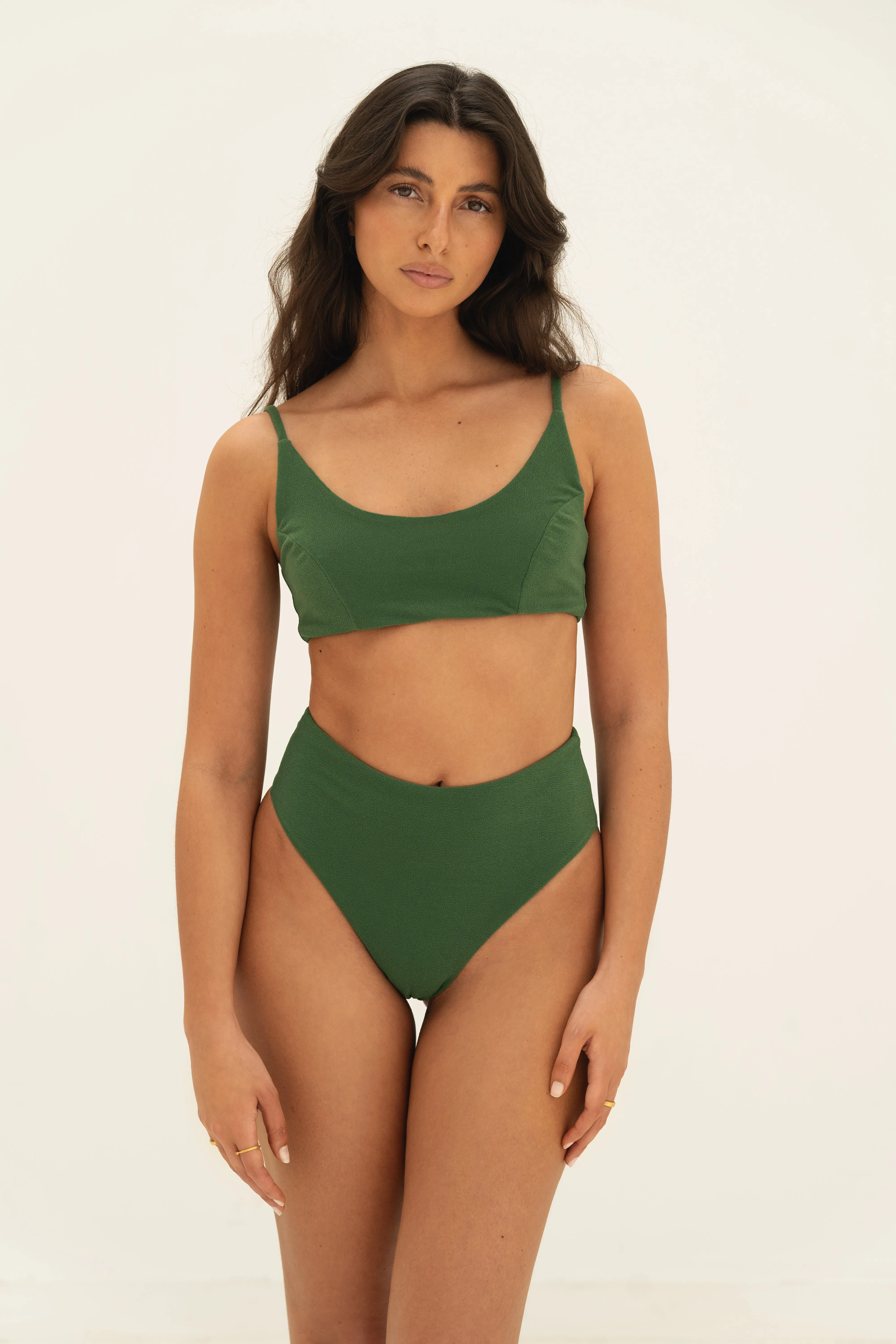 sustainable swimwear top zoe palma green