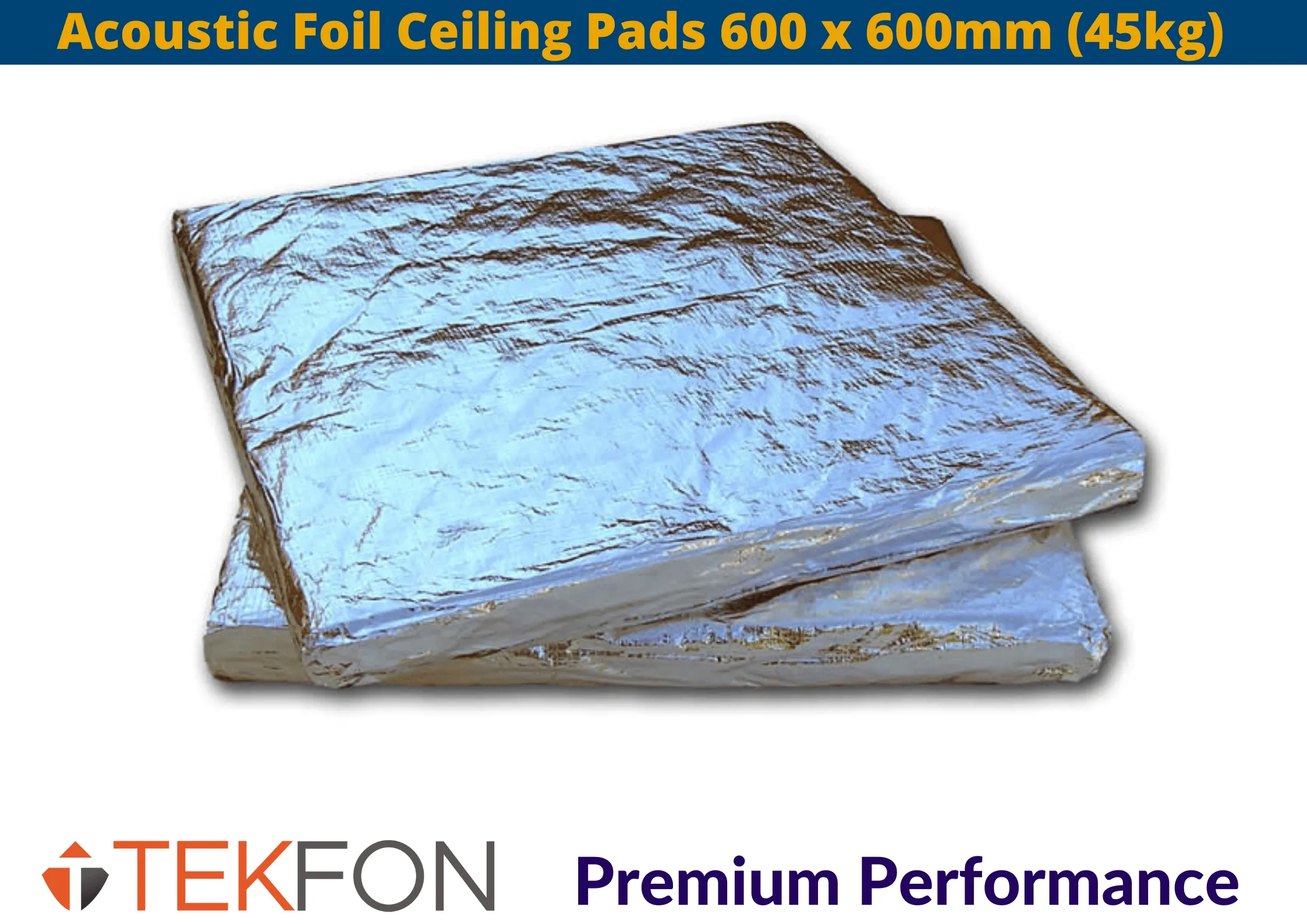 Tekfon Acoustic Reduction Foil Ceiling Pads | 600 x 600mm (45kgm3)