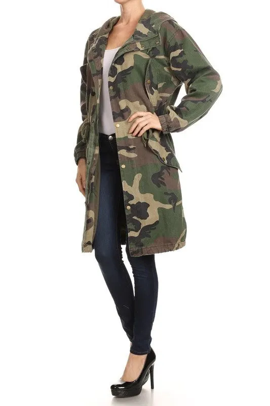 THE MYSTYLEMODE CAMO CUSTOM HOODED OVERSIZED JACKET