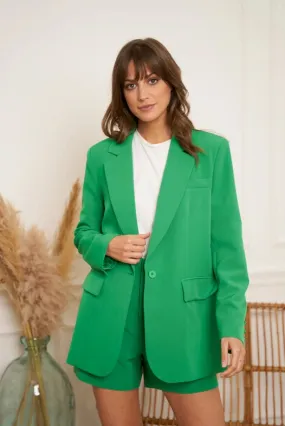 Timeless Plain Oversized Jacket  Green