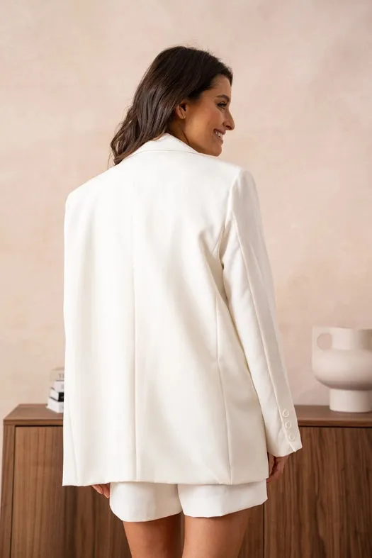 Timeless Plain Oversized Jacket White