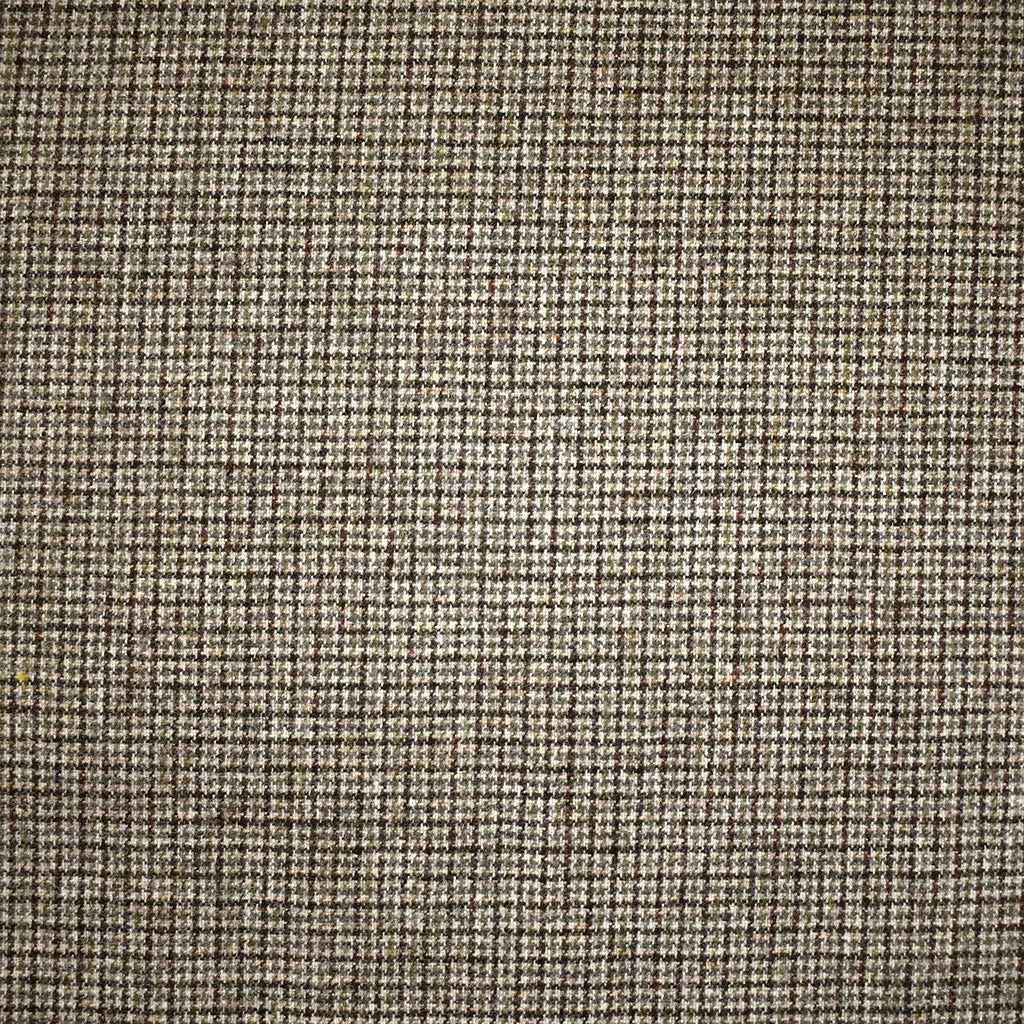 Tiny Houndstooth Wool Flannel Suiting Taupe/Olive