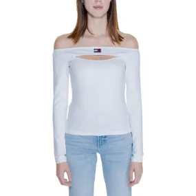 Tommy Hilfiger Jeans White Sustainable Viscose Tops & T-Shirt