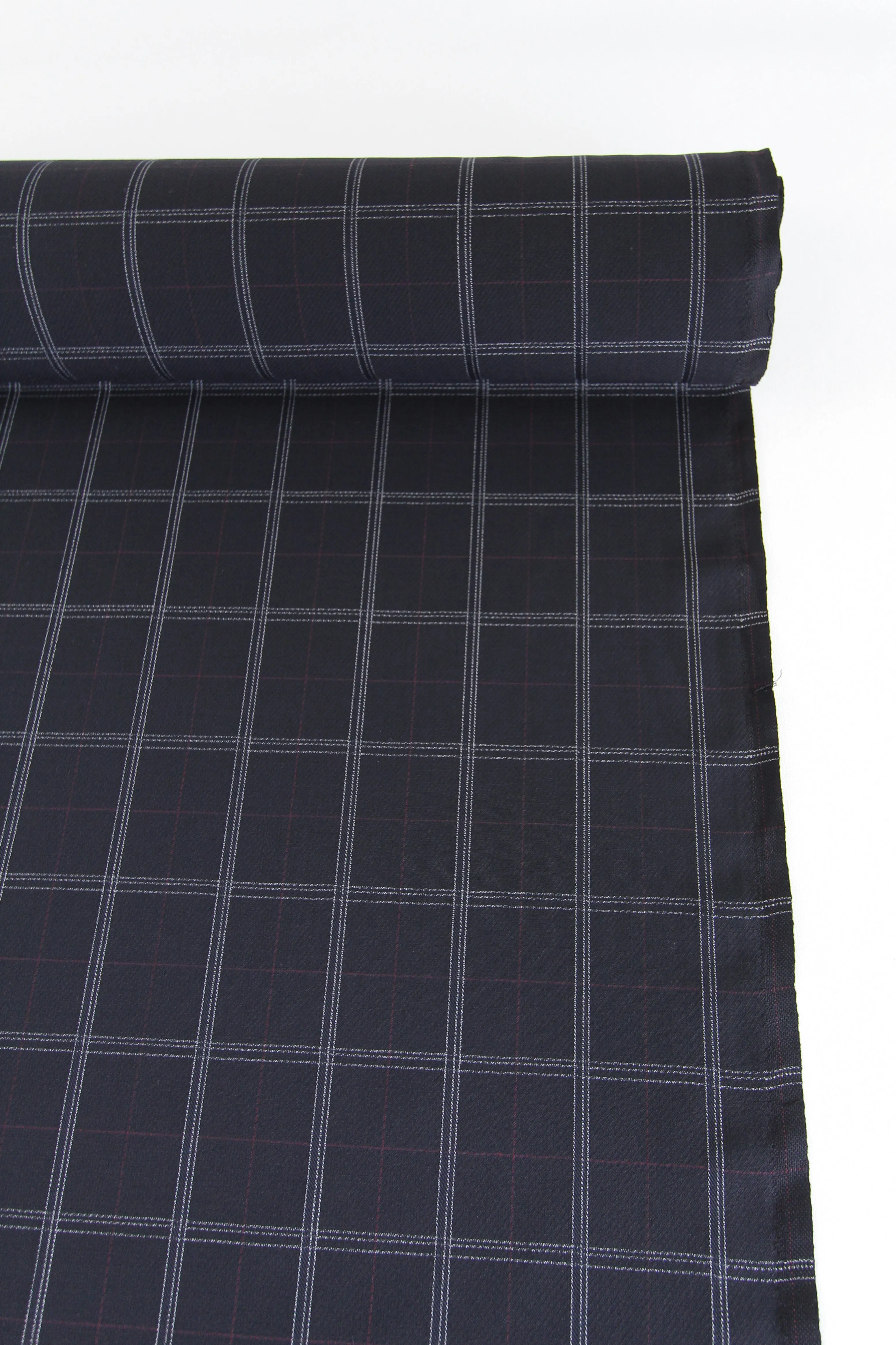 William - Italian Twill Plaid Suiting | Navy