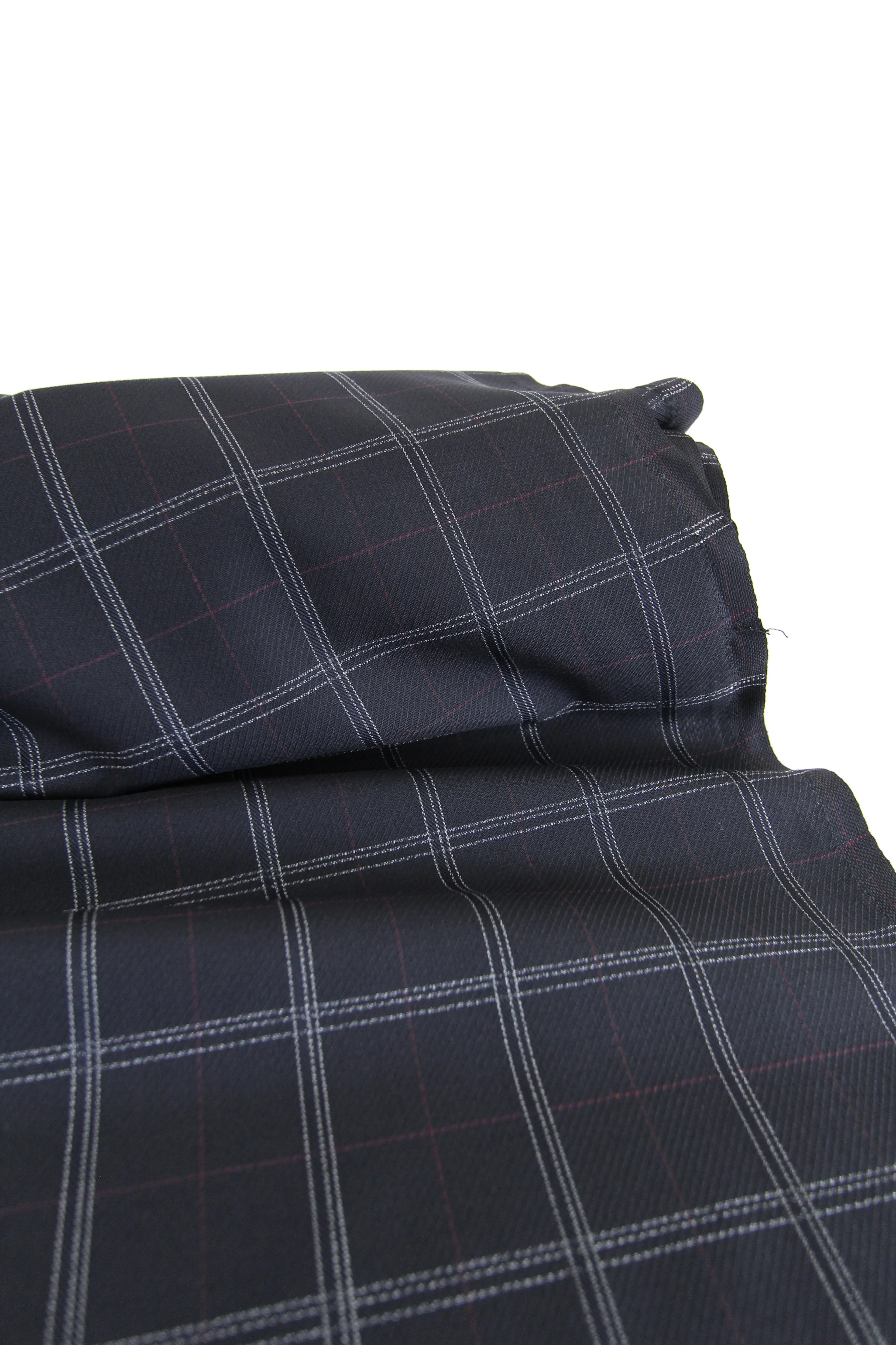 William - Italian Twill Plaid Suiting | Navy