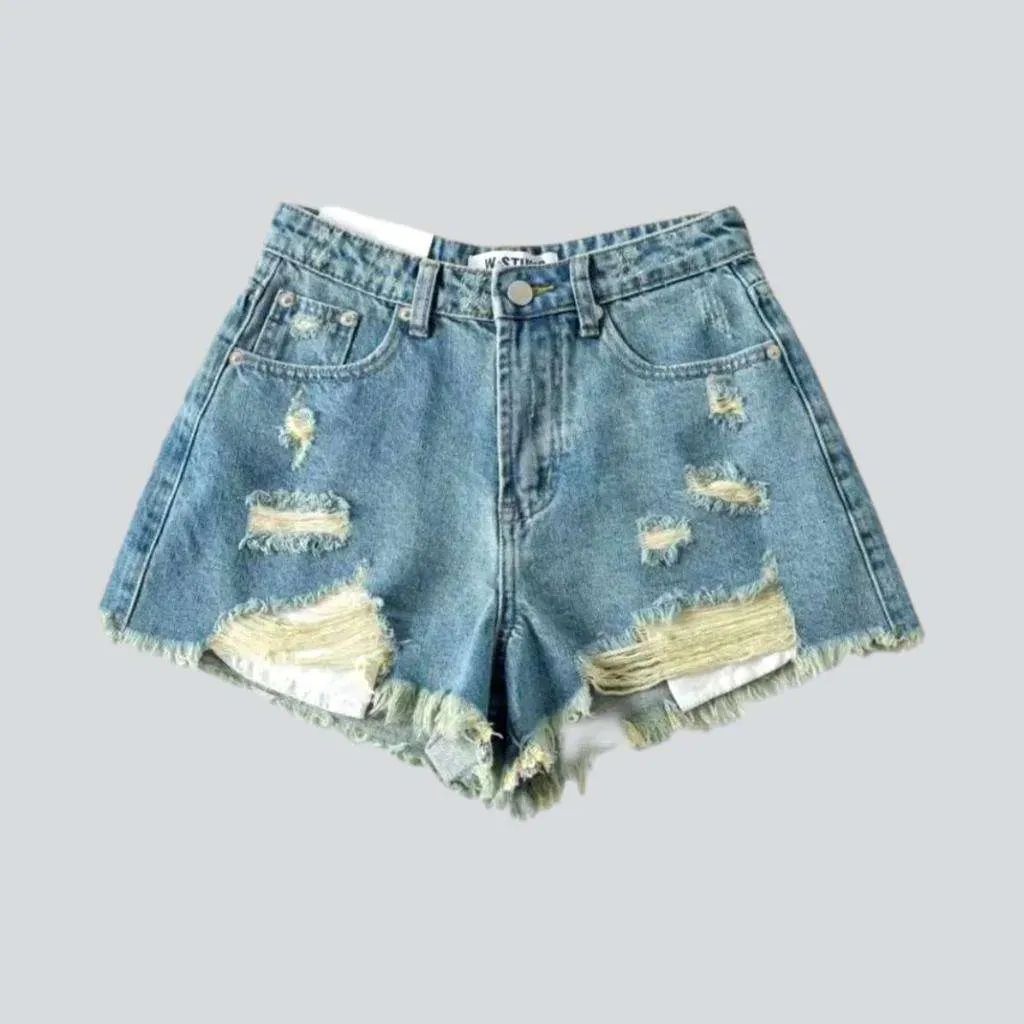 Y2k fashion distressed denim shorts