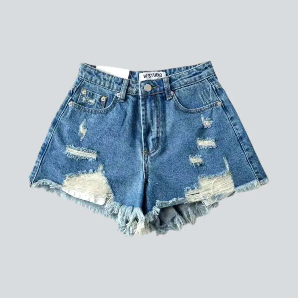 Y2k fashion distressed denim shorts