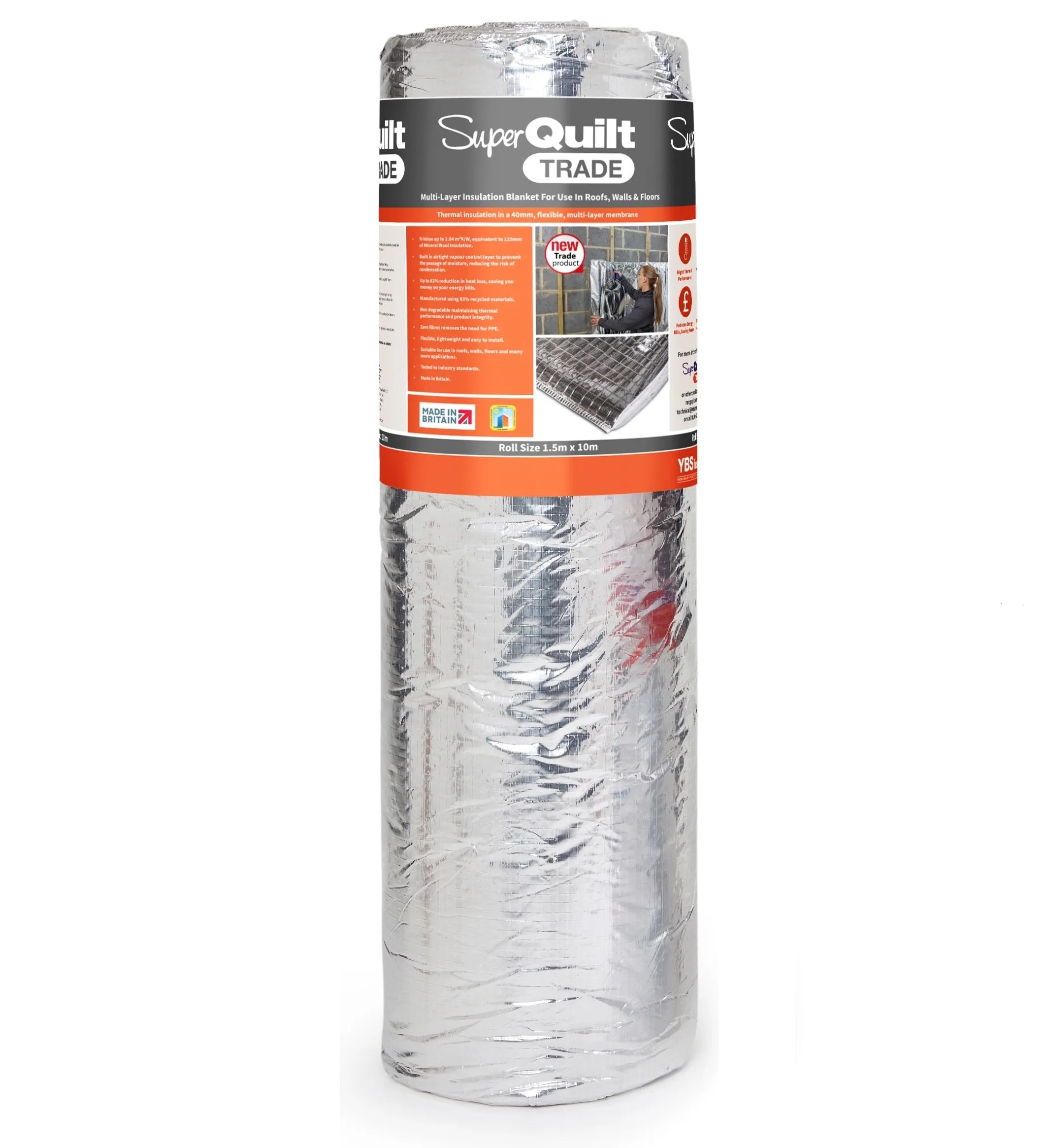 YBS SuperQuilt Multi-Layer Foil Insulation TRADE RANGE - 15m2 (1.5m x 10m)